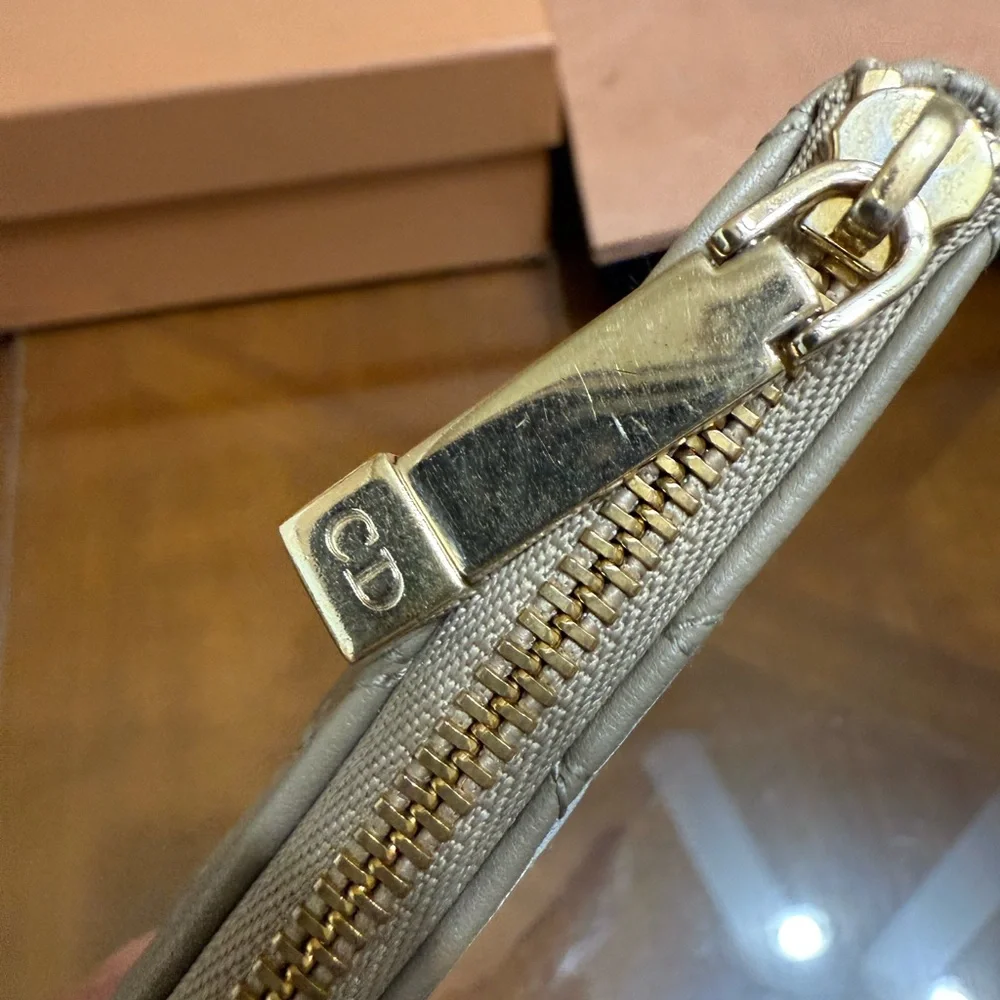 🔥 SALE 🔥 Dior Cannage Quilted Tan Card Wallet